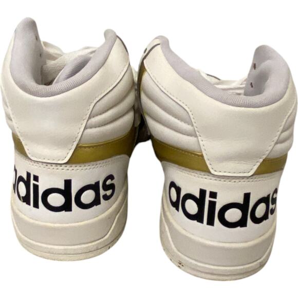 Adidas Entrap Mid Top Basketball Shoes Mens Size 9 White Leather Gold Trim main image 10